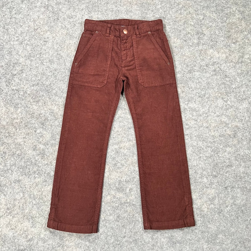 Bonpoint Pants Kids Girls 6 Brown Corduroy Straight Leg Patch Pocket Trousers